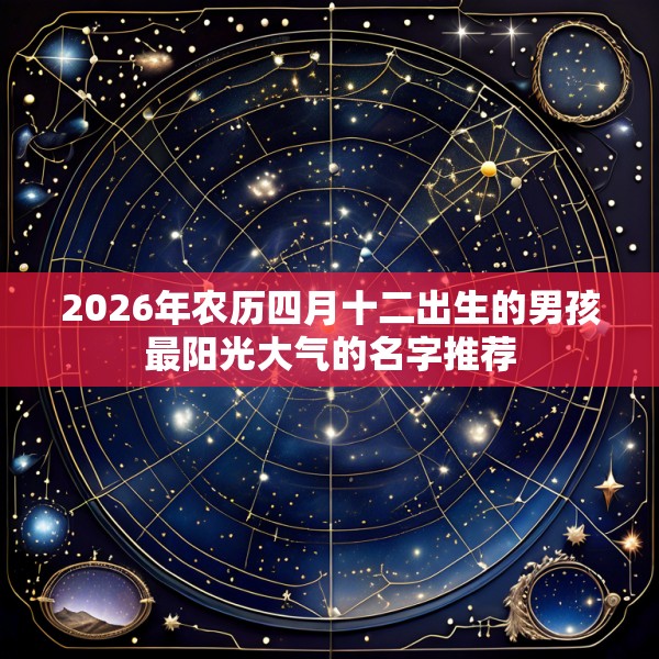 2026年农历四月十二出生的男孩最阳光大气的名字推荐