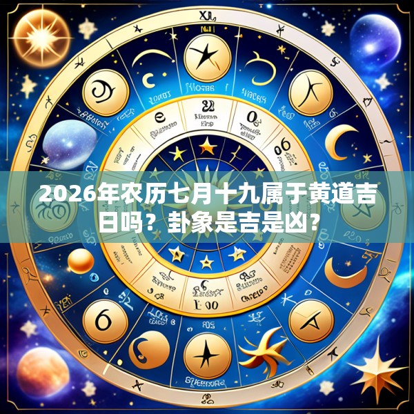 2026年农历七月十九属于黄道吉日吗？卦象是吉是凶？