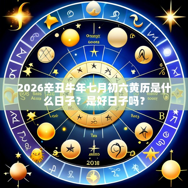 2026辛丑牛年七月初六黄历是什么日子?是好日子吗?
