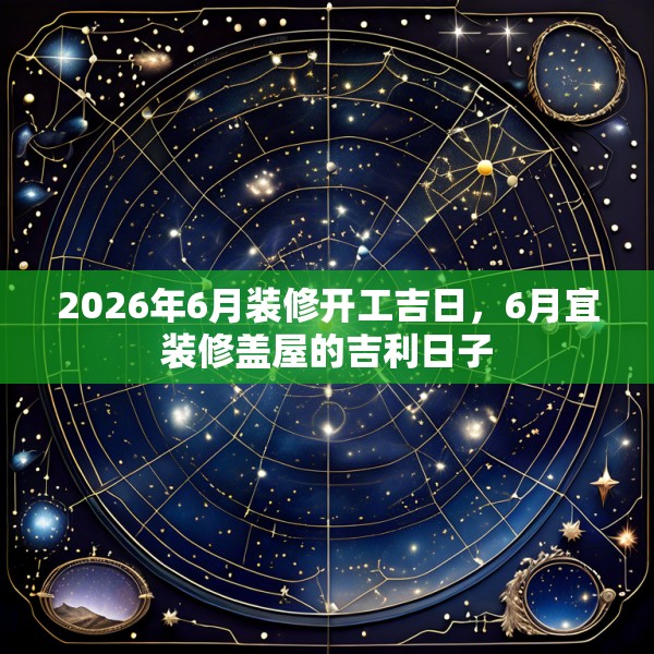 2026年6月装修开工吉日,6月宜装修盖屋的吉利日子