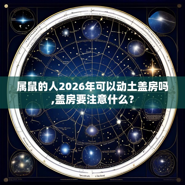 属鼠的人2026年可以动土盖房吗,盖房要注意什么?