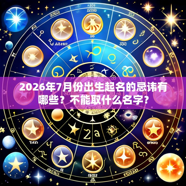 2026年7月份出生起名的忌讳有哪些？不能取什么名字？
