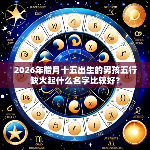 2026年腊月十五出生的男孩五行缺火起什么名字比较好?