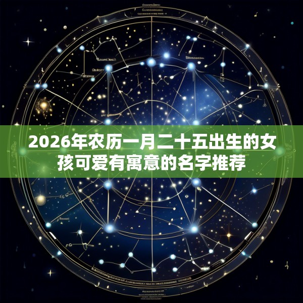 2026年农历一月二十五出生的女孩可爱有寓意的名字推荐