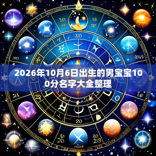 2026年10月6日出生的男宝宝100分名字大全整理