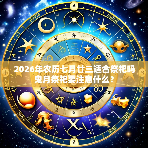 2026年农历七月廿三适合祭祀吗鬼月祭祀要注意什么？