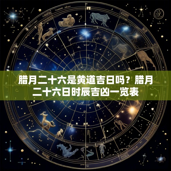 腊月二十六是黄道吉日吗?腊月二十六日时辰吉凶一览表