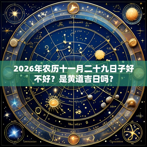 2026年农历十一月二十九日子好不好？是黄道吉日吗？