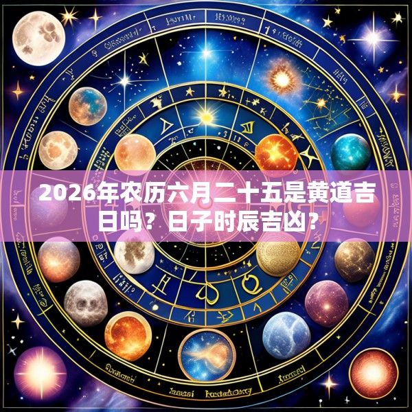 2026年农历六月二十五是黄道吉日吗？日子时辰吉凶？