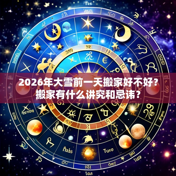2026年大雪前一天搬家好不好?搬家有什么讲究和忌讳?
