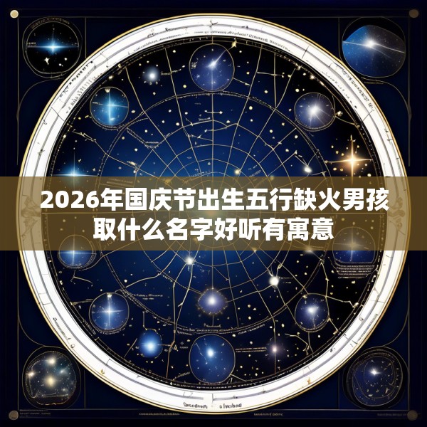 2026年国庆节出生五行缺火男孩取什么名字好听有寓意