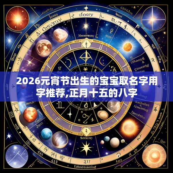 2026元宵节出生的宝宝取名字用字推荐,正月十五的八字