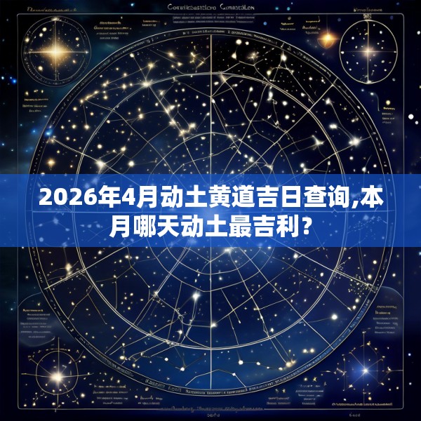 2026年4月动土黄道吉日查询,本月哪天动土最吉利？