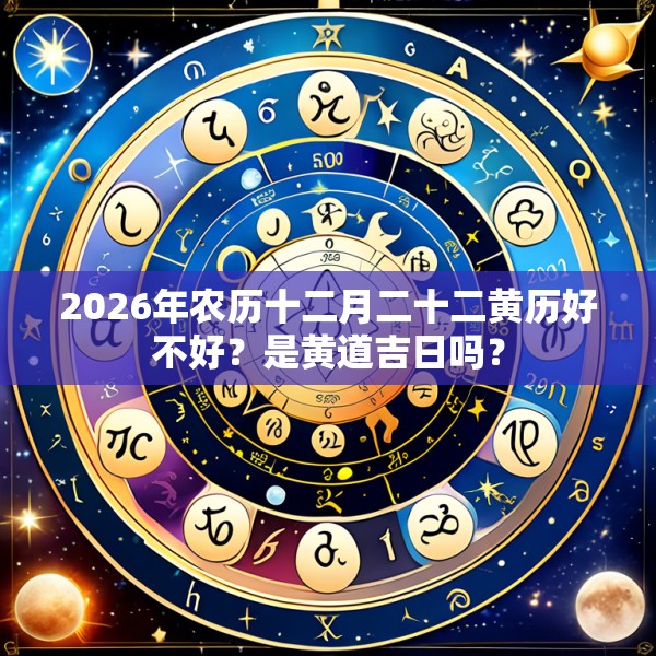 2026年农历十二月二十二黄历好不好?是黄道吉日吗?