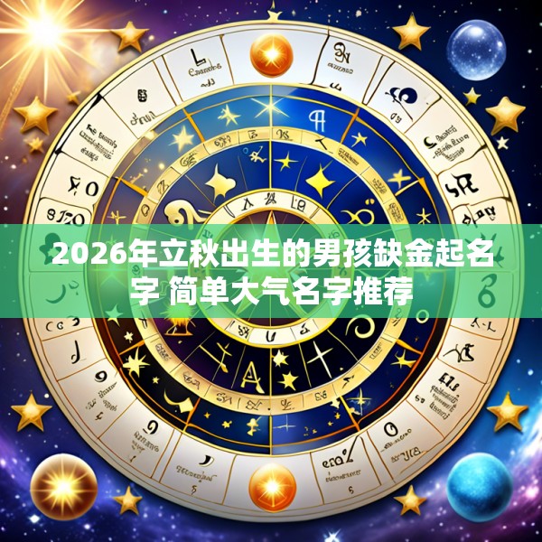 2026年立秋出生的男孩缺金起名字 简单大气名字推荐
