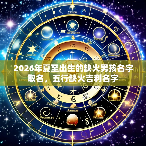 2026年夏至出生的缺火男孩名字取名，五行缺火吉利名字