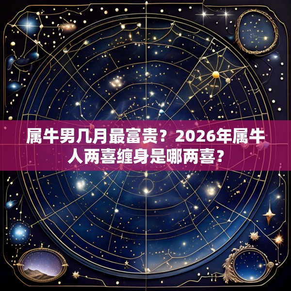 属牛男几月最富贵？2026年属牛人两喜缠身是哪两喜？