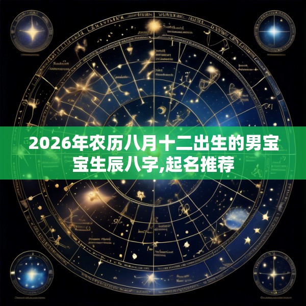 2026年农历八月十二出生的男宝宝生辰八字,起名推荐