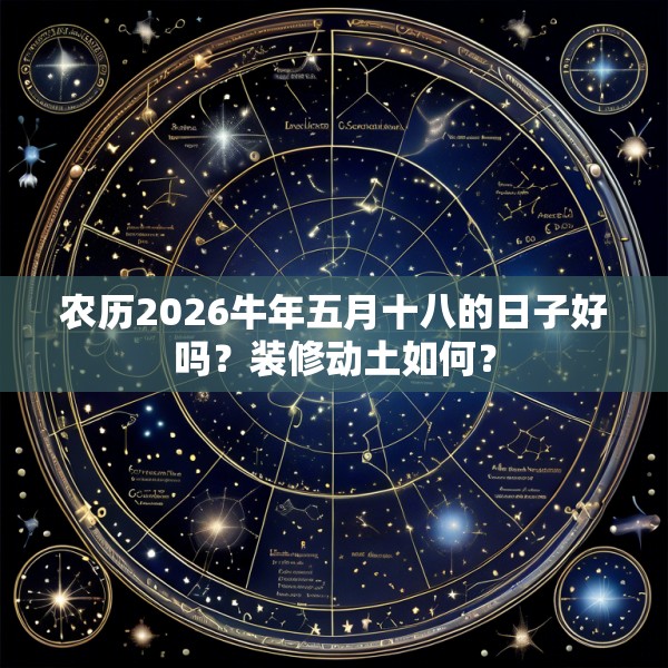 农历2026牛年五月十八的日子好吗？装修动土如何？