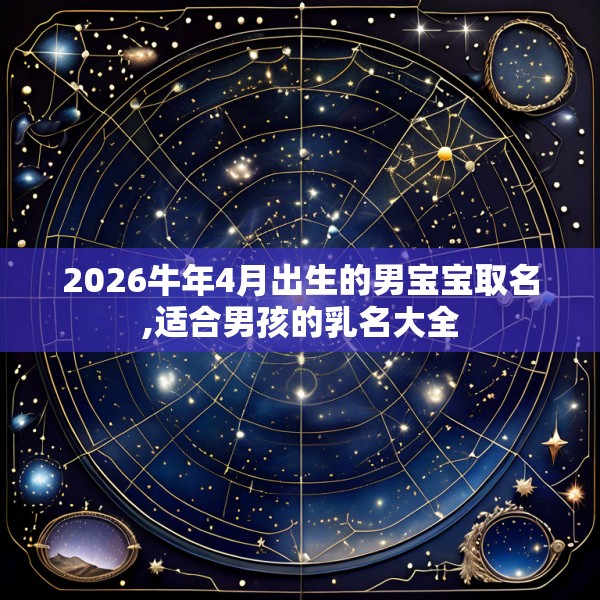 2026牛年4月出生的男宝宝取名,适合男孩的乳名大全
