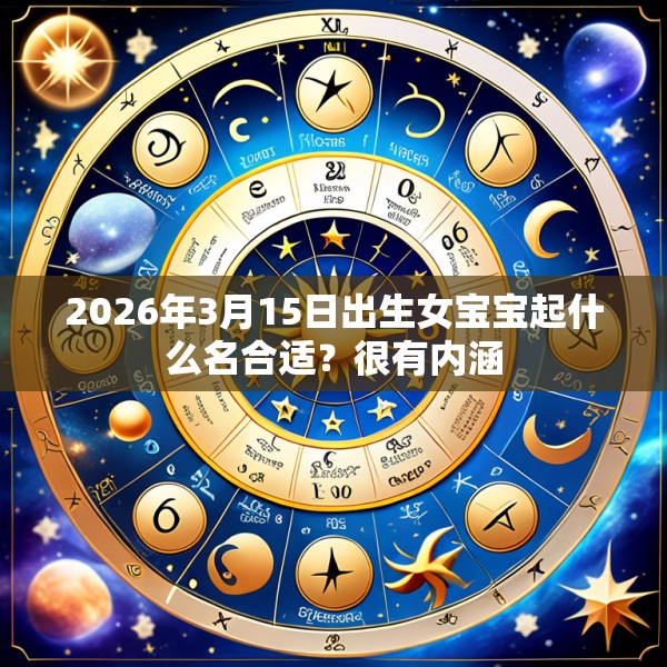 2026年3月15日出生女宝宝起什么名合适？很有内涵