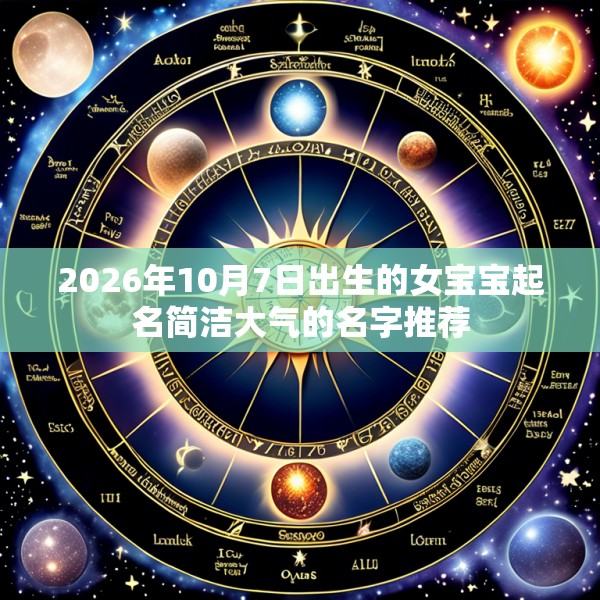 2026年10月7日出生的女宝宝起名简洁大气的名字推荐