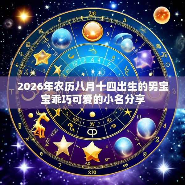 2026年农历八月十四出生的男宝宝乖巧可爱的小名分享