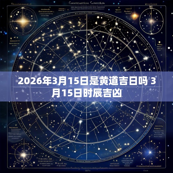 2026年3月15日是黄道吉日吗 3月15日时辰吉凶