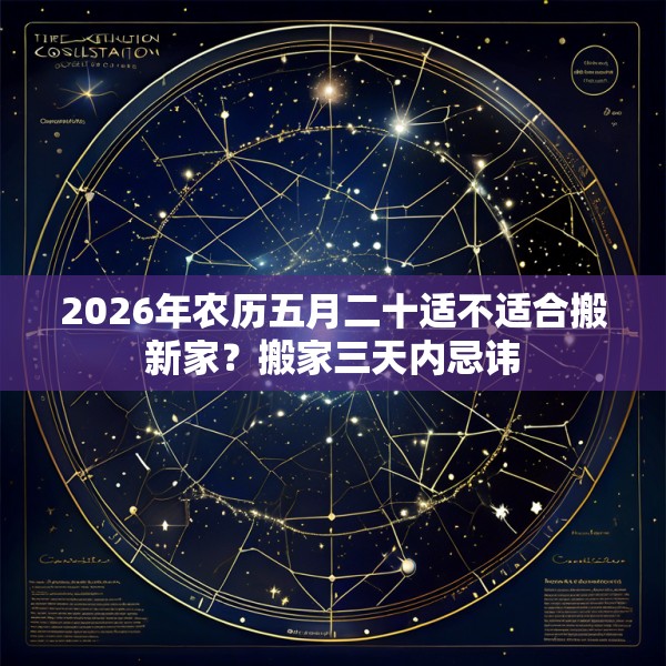 2026年农历五月二十适不适合搬新家?搬家三天内忌讳