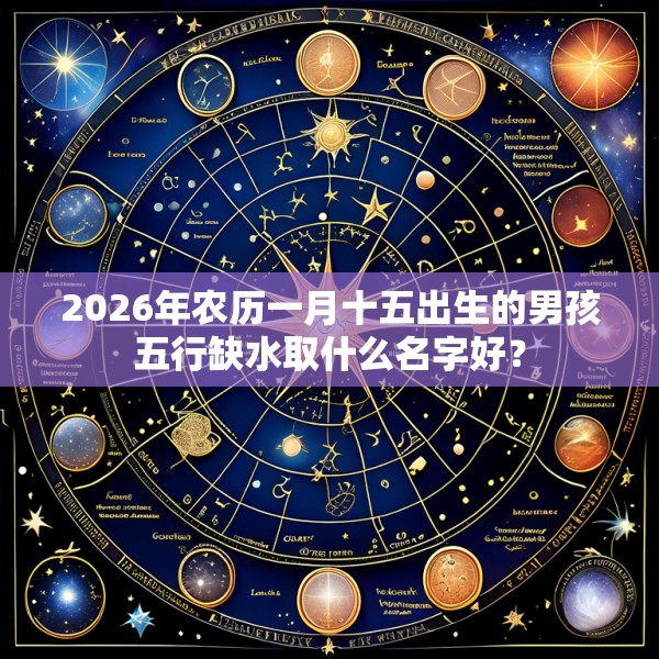 2026年农历一月十五出生的男孩五行缺水取什么名字好？