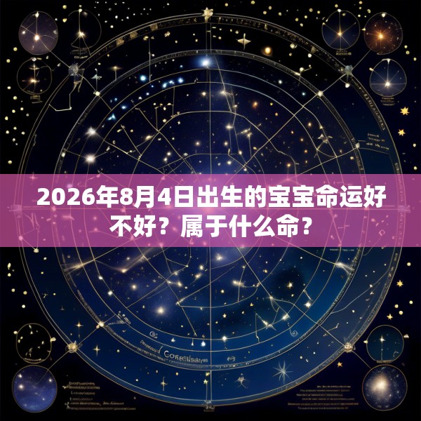 2026年8月4日出生的宝宝命运好不好？属于什么命？