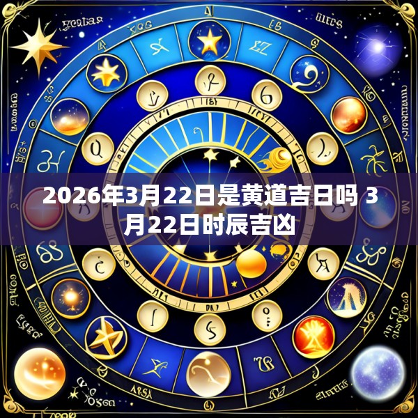 2026年3月22日是黄道吉日吗 3月22日时辰吉凶