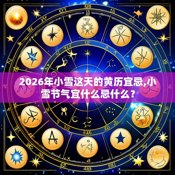 2026年小雪这天的黄历宜忌,小雪节气宜什么忌什么？