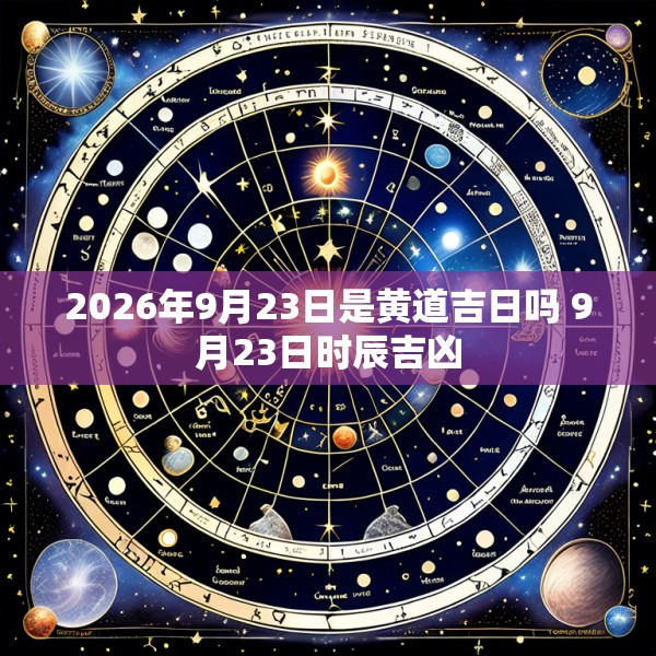 2026年9月23日是黄道吉日吗 9月23日时辰吉凶