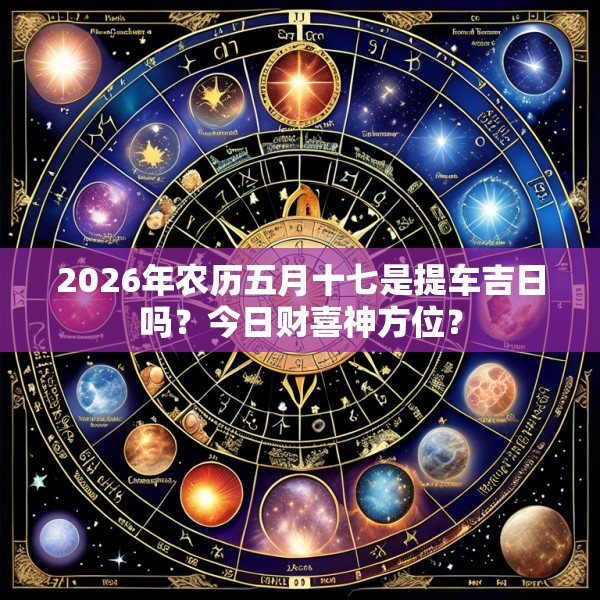 2026年农历五月十七是提车吉日吗？今日财喜神方位？