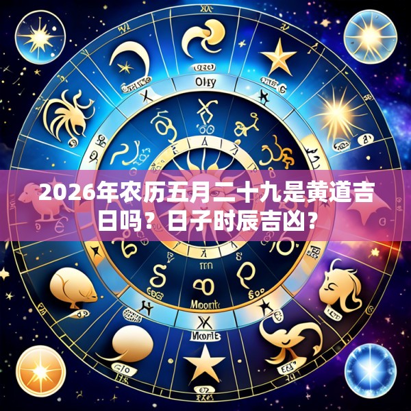 2026年农历五月二十九是黄道吉日吗？日子时辰吉凶？