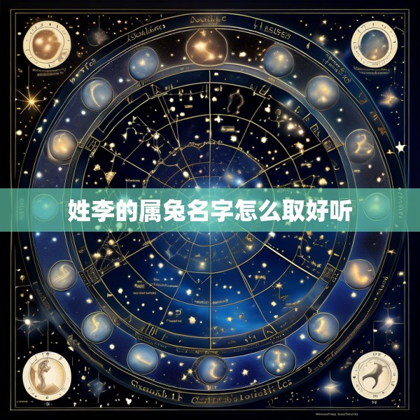 姓李的属兔名字怎么取好听