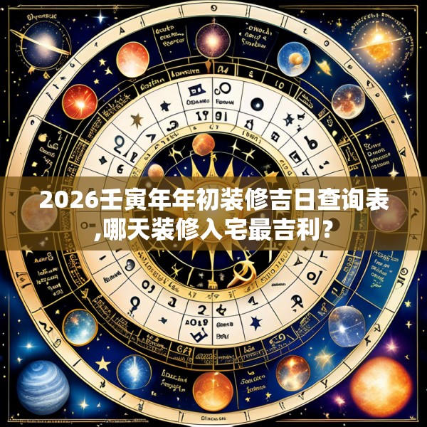 2026壬寅年年初装修吉日查询表,哪天装修入宅最吉利?