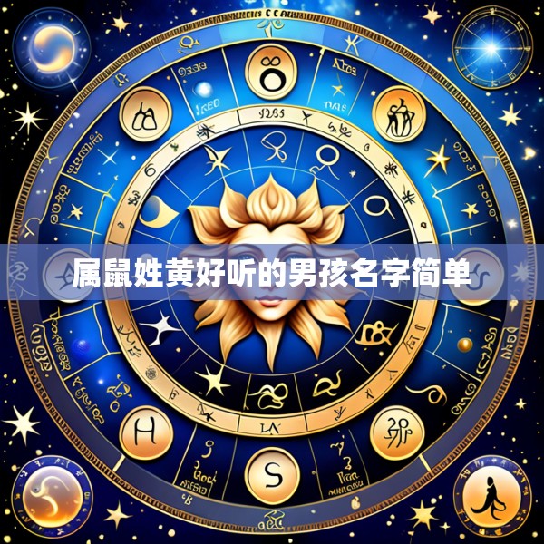 属鼠姓黄好听的男孩名字简单