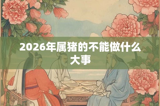2026年属猪的不能做什么大事