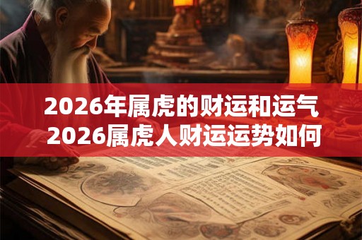 2026年属虎的财运和运气 2026属虎人财运运势如何