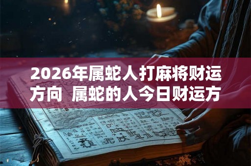 2026年属蛇人打麻将财运方向  属蛇的人今日财运方位