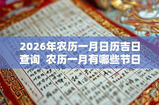2026年农历一月日历吉日查询  农历一月有哪些节日