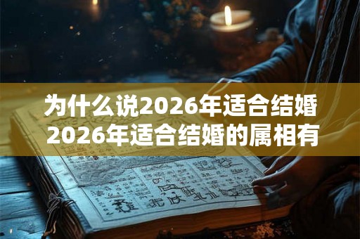 为什么说2026年适合结婚 2026年适合结婚的属相有谁