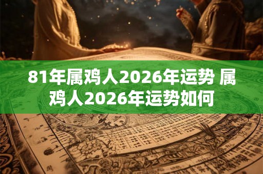 81年属鸡人2026年运势 属鸡人2026年运势如何