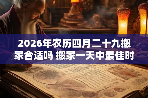 2026年农历四月二十九搬家合适吗 搬家一天中最佳时间