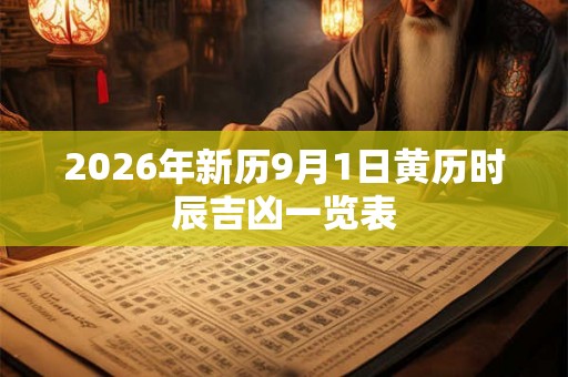 2026年新历9月1日黄历时辰吉凶一览表