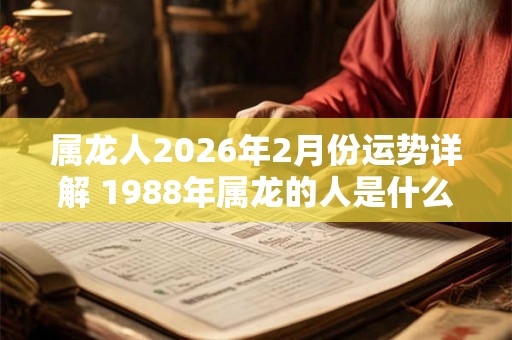 属龙人2026年2月份运势详解 1988年属龙的人是什么命