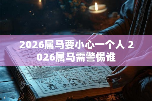 2026属马要小心一个人 2026属马需警惕谁