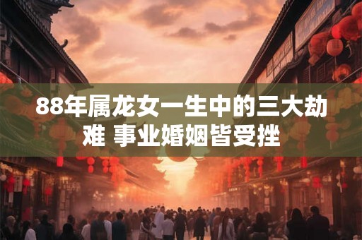 88年属龙女一生中的三大劫难 事业婚姻皆受挫